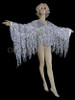 Sparkly Silver Sequin Fringe Waist Length Diva Dance Jacket