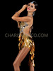 Brilliant Gold Sequin Dance Dress With Mirror Tile Accents