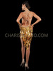 Brilliant Gold Sequin Dance Dress With Mirror Tile Accents