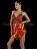 Radiant Red Sequin Dress With Crystal Outline