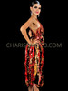 Fiery Red Cher-Inspired Sequin Salsa Flame Dress With Fringes