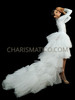 Enchanting Crystallized White Leotard with Removable Long Tulle Train
