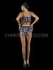 Pretty in Purple Jumbo 3D Round Sequin Bra and Shorts Set