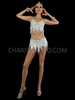 Ice Queen Delicate Sequin Bra and Mini Skirt Set