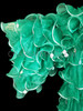 Green Ruffle Organza Drag Queen Coat with Silver Trim