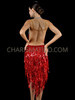 V-Neck Shiny Red Sequin Fringe Latin Salsa Dress