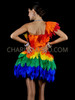 Rainbow LGBT Drag Queen Feather Gay Pride Dolly Dress