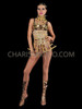 Vibrant Diva Golden Geometric Cage Corset with Matching Necklace