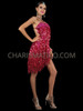 Sexy Asymmetrical Hip-Hugging Sequined Fringed Open Back Salsa Dress