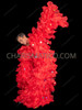Red Glitter Organza Drag Queen Stage Coat With Silve Dot Sequins