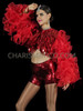Ruffled Organza Valentine Red Sequin Drag Jacket