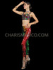 Sexy Rainbow Mirrored Sequin Bra and Matching Sequin Pants Set