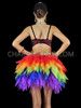 Sexy Rainbow Mirrored Sequin Bra and Rainbow Gay Pride Organza Skirt Set