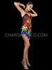 Stunning LGBT Pride Rainbow Sequin Dance Dress
