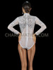 Crystallized White Translucent Long Sleeve Leotard Bodystocking