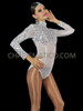 Crystallized White Translucent Long Sleeve Leotard Bodystocking