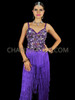Perfectly Purple Latin and Salsa Dance Fringe Pants With Embellished Top