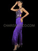 Perfectly Purple Latin and Salsa Dance Fringe Pants With Embellished Top