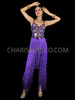Perfectly Purple Latin and Salsa Dance Fringe Pants With Embellished Top