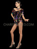 Colorful Teardrop Shaped Sequin Leotard With Short Sleeves
