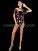 Colorful Teardrop Shaped Sequin Leotard With Short Sleeves