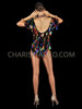 Colorful Teardrop Shaped Sequin Leotard With Short Sleeves