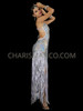 Sizzling Silver Sparkly Drag Sequin Fringed Tassel Gown