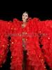 Red Oversized Marvelous 'Bat' Wing Drag Queen Organza Coat