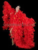 Red Oversized Marvelous 'Bat' Wing Drag Queen Organza Coat