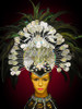 Drag Iridescent Crystal Embellished Black Raven Feather Headdress