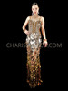 Gold Spectacularly Ornate Sequin Pageant Gown