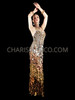 Gold Spectacularly Ornate Sequin Pageant Gown