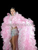 Perfectly Pastel Pink and White Extra Fluffy Ruffled Organza Coat