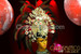 Drag Iridescent Crystal Embellished Red Raven Feather Headdress