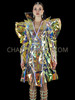Futuristic Iridescent See Through Trench Overcoat