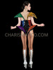Rainbow LGBT Pride Crystallized Lady Gaga Inspired  Universe Corset