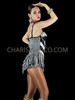 Boldly Black and Silver Sequin and Fringe Showgirl Leotard