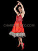 Fancy Sequin and Beaded Fringe Cancan Dress with Ruffled Under Skirt
