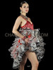 Fancy Sequin and Beaded Fringe Cancan Dress with Ruffled Under Skirt