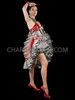 Fancy Sequin and Beaded Fringe Cancan Dress with Ruffled Under Skirt