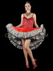 Fancy Sequin and Beaded Fringe Cancan Dress with Ruffled Under Skirt