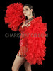 Sparkling Red Sequin Leotard with  Matching Organza Ruffle Bolero Sleeve Set