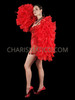 Sparkling Red Sequin Leotard with  Matching Organza Ruffle Bolero Sleeve Set