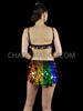 Radiant Rainbow Disco Jumbo Round Sequin Top And Matching Skirt Set