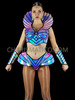 Future Warrior Vinyl Bra and Panty Set With Arm Guards