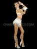 Angelic Showgirl Iridescent White Feather Bra And Skirt Set