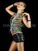 Sleeveless Rainbow Rhinestone Pride Vest