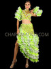 Electric Green Extravagant Three-Piece Flamenco Dress