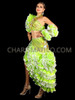 Electric Green Extravagant Three-Piece Flamenco Dress