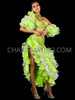 Electric Green Extravagant Three-Piece Flamenco Dress